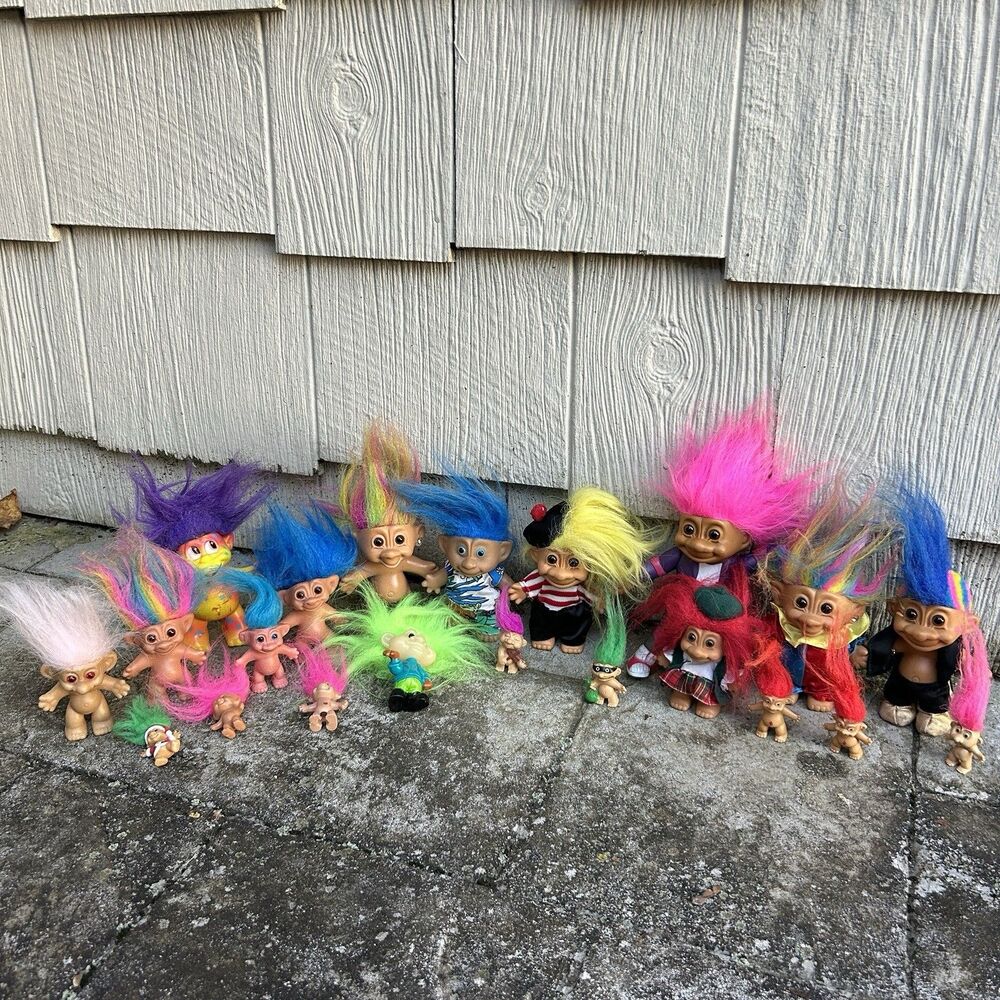 Vtg Troll Lot of 19- 80s/90s Retro feat. Trendmasters Neon & Russ Roller Skater